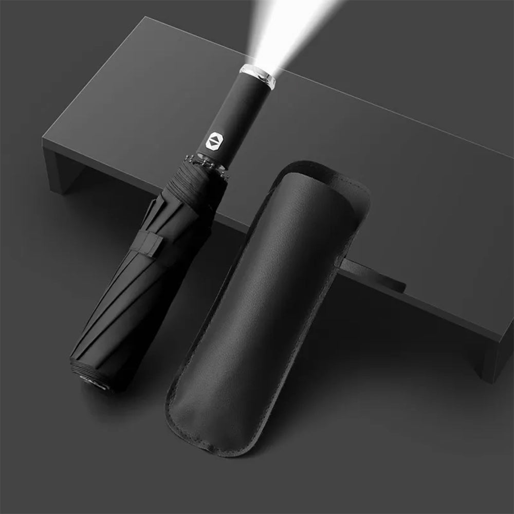 Black Von Doren umbrella with light