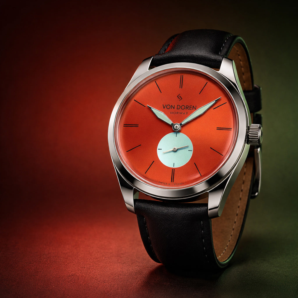 Runde Chili med mørk bakrunn lyssatt med rødt og grønt lys.